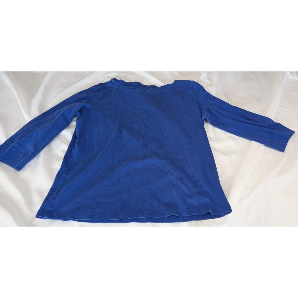 Jones New York Sport Top Womens XL Blue Excellent Button Shoulder Long Sleeve
